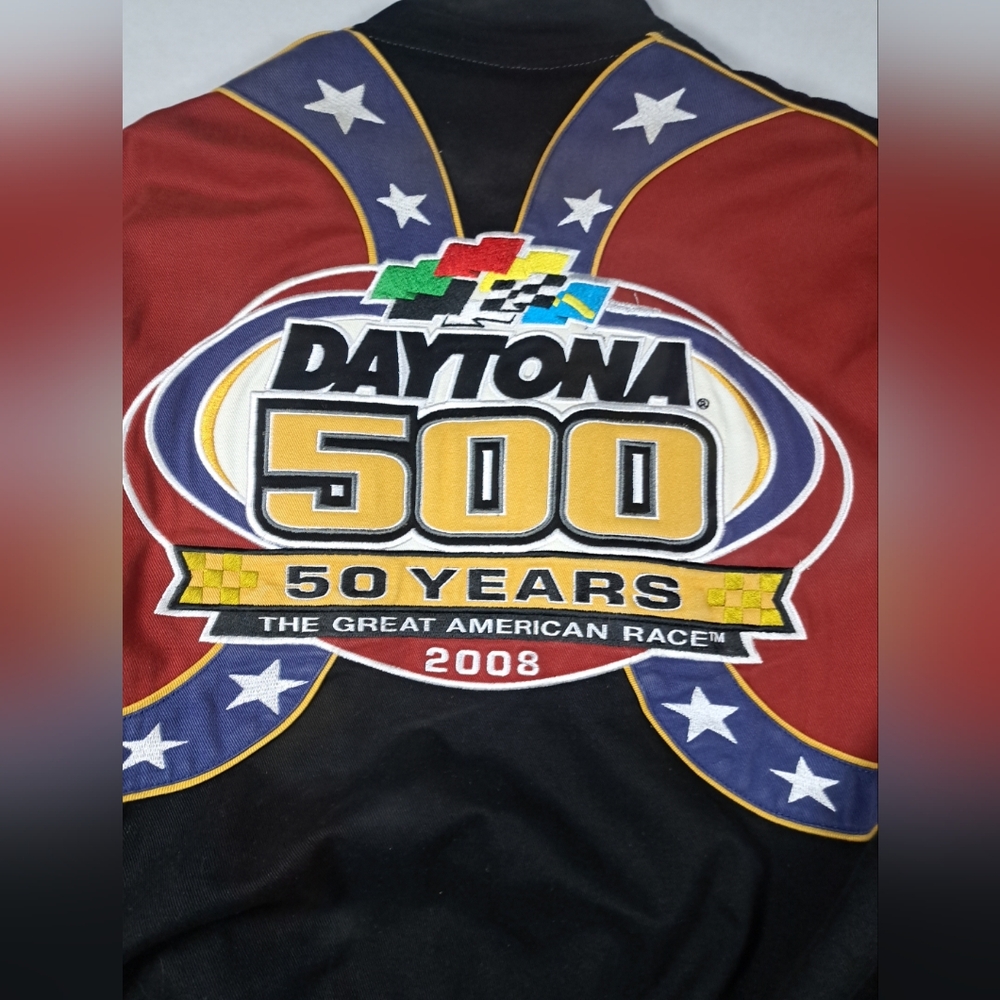 Daytona 500 Black and Red Jacket 50th Anniversary February 17th 2008 Mens XL - Picture 8 of 10